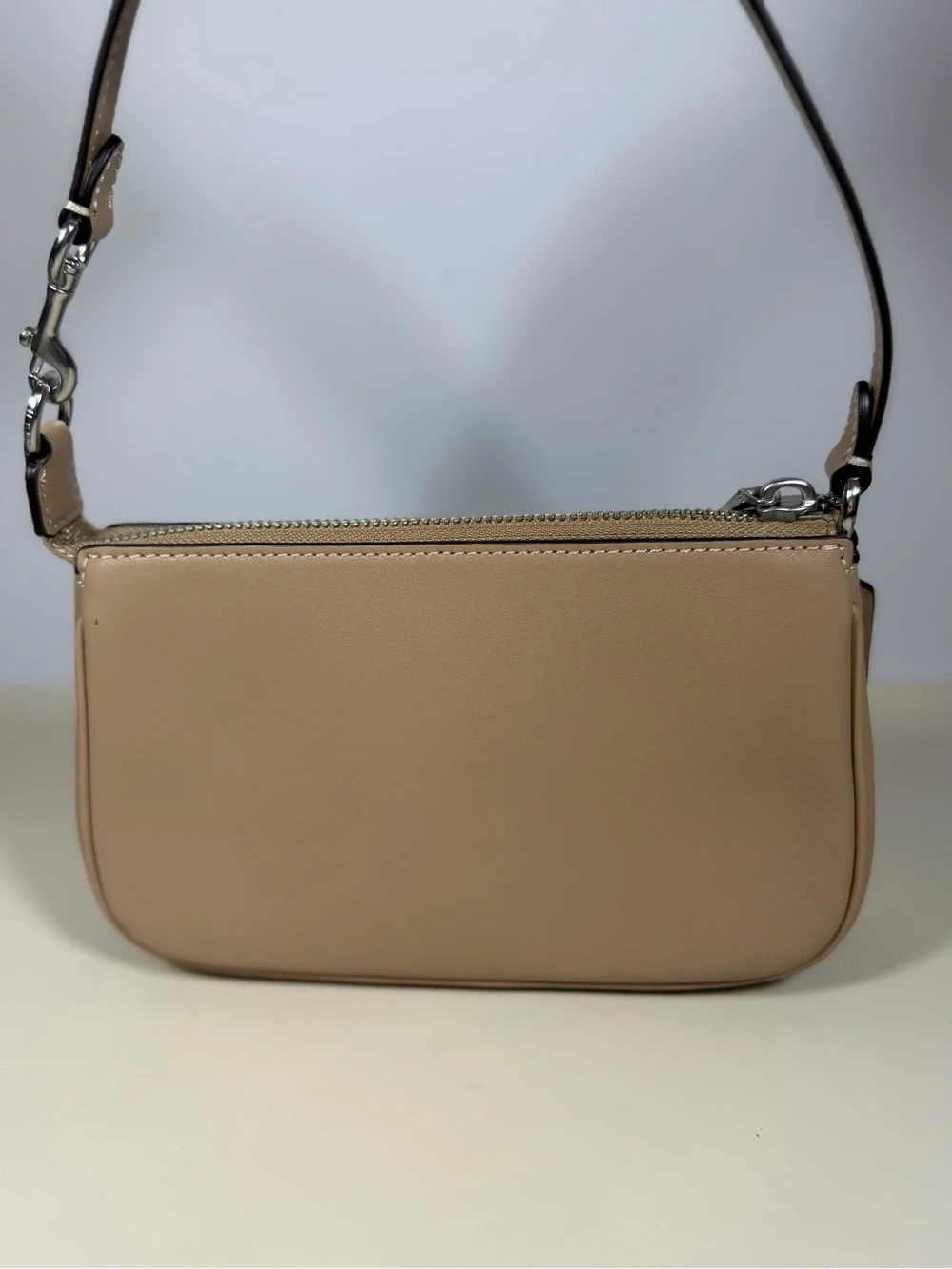 Coach Mini Shoulder Bag in Tan Leather with Embossed 'C'
